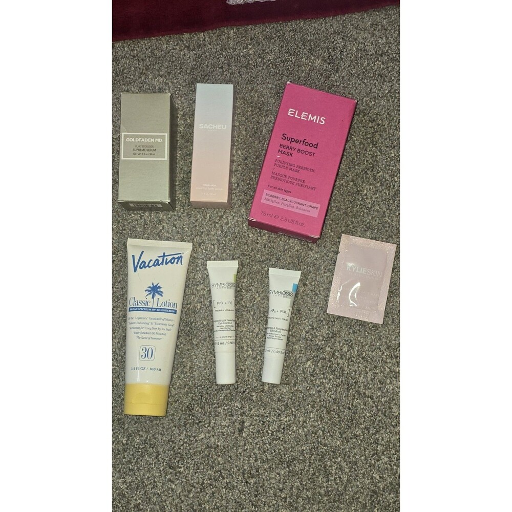 6PC-LOT SKIN CARE BEAUTY ITEMS ELEMIS,GOLDFADEN,SACHEU, VACATION&MORE*ALL NEW*